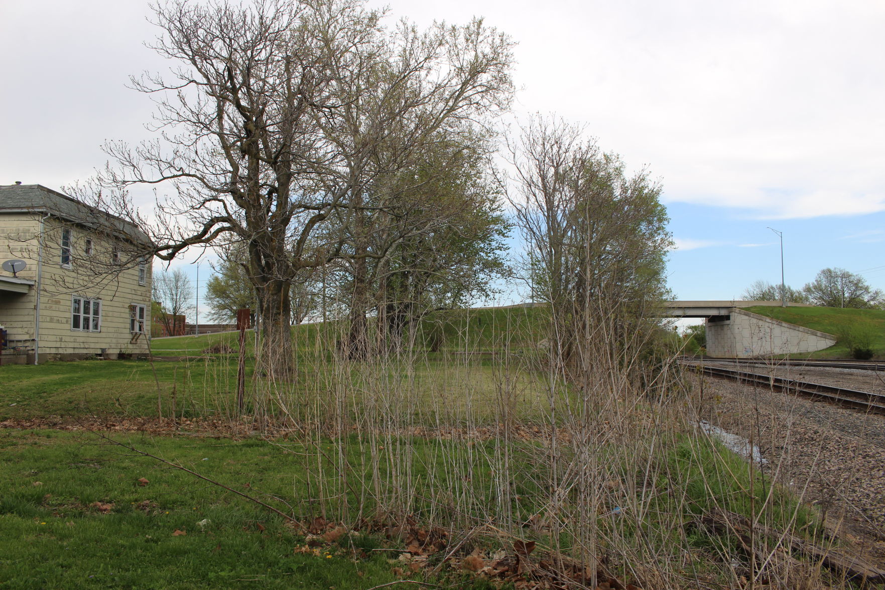 The Clay family home sits adjacent to the tracks in Marceline